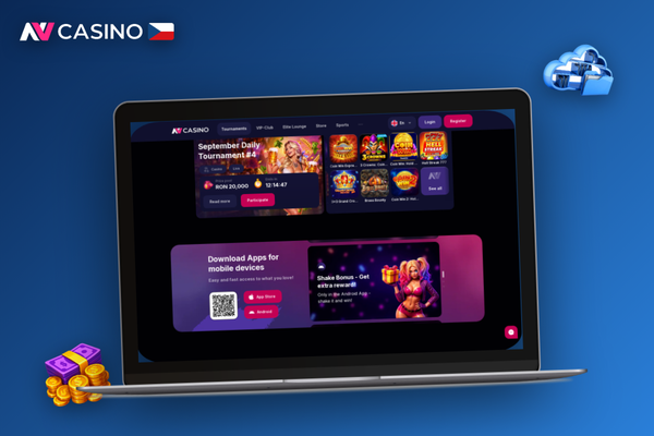 Pokladna NV Casino s ikonami platebních metod Visa Mastercard a Skrill
