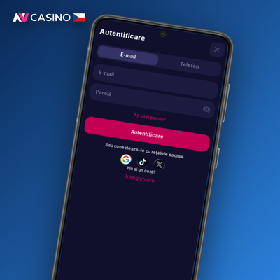 Rychlé přihlášení přes Google účet při registraci v NV Casino CZ