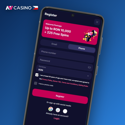 Registrace v NV Casino pomocí TikTok nebo Twitter účtu během pár sekund